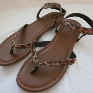 Curfew Majori Leopard Ankle Strap Sandals